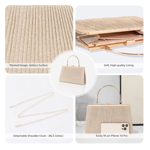 ✨ Champagne Evening Bag - Picture 3 of 6